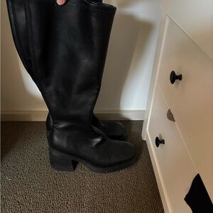 Target Black Knee-High Platform Block-Heel Boots